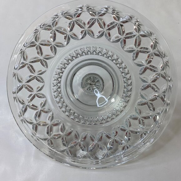 Anchor Hocking Wexford Crystal Pedestal Candy Bowl Dish With Lid Vintage - Picture 8 of 11